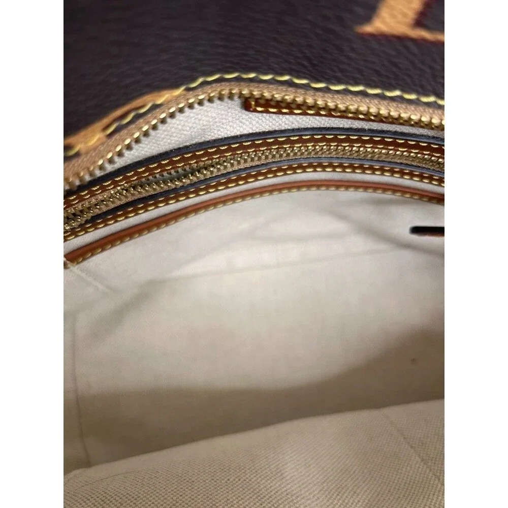 Dooney & Bourke Wren Zip Tote Wine Leather Trim Shoulder